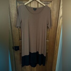 J.Jill Wearever Collection‎ M Womens Maxi Brown Short Sleeve Stretch Dress 🤎🖤